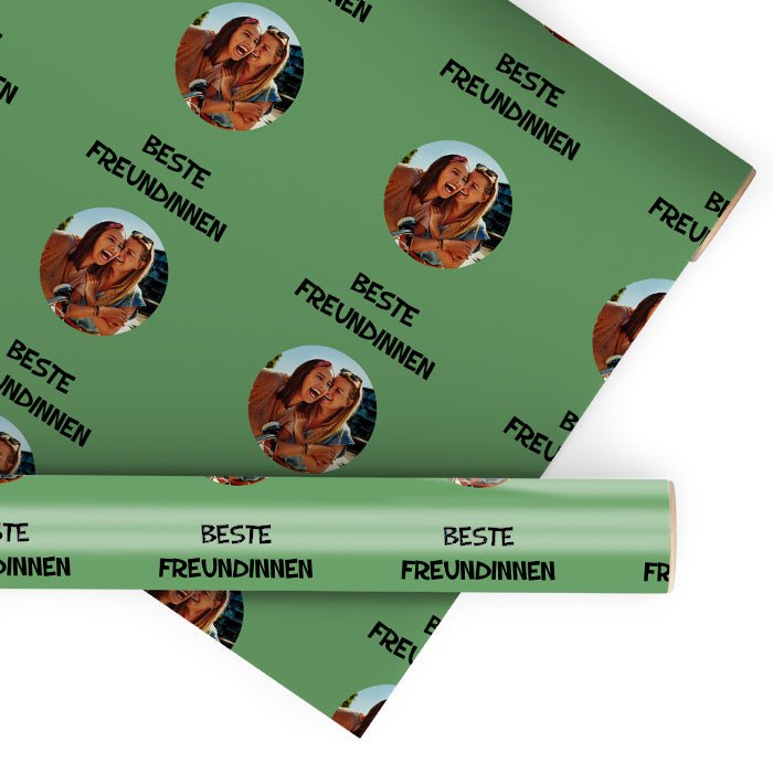 Geschenkpapier personalisiert Geschenkpapier grün Foto Text M0033 - Bild 1 Geschenkpapier personalisiert Geschenkpapier grün Foto Text M0033 - Bild 1