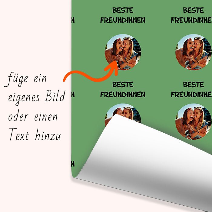 Geschenkpapier personalisiert Geschenkpapier grün Foto Text M0033 - Bild 6 Geschenkpapier personalisiert Geschenkpapier grün Foto Text M0033 - Bild 6