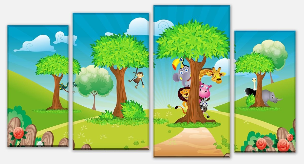 Leinwandbild Mehrteiler Tierbaum M0033 Leinwandbild Mehrteiler Tierbaum M0033