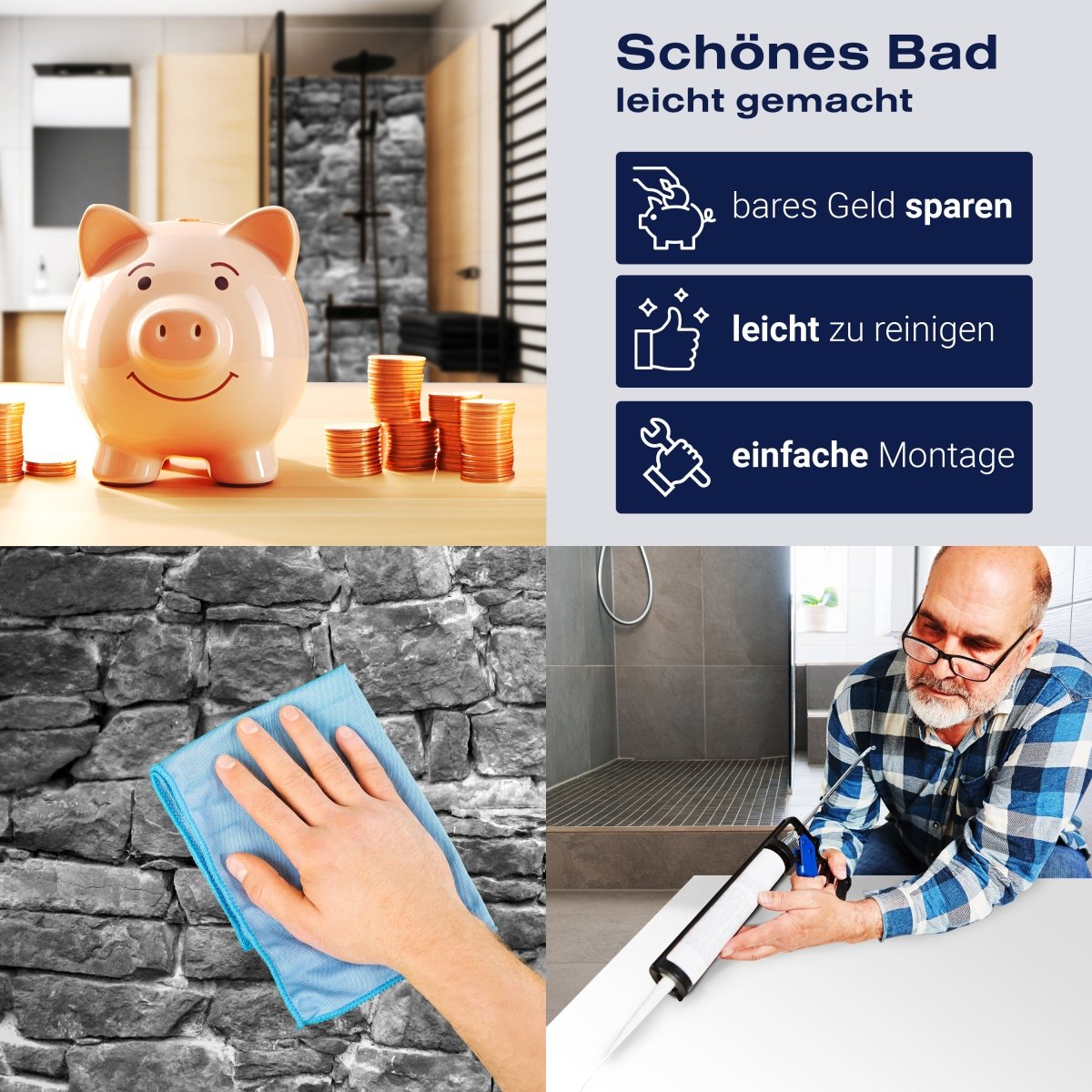 Duschwand Natursteinmaur Grau M0034 entdecken - Bild 7 Duschwand Natursteinmaur Grau M0034 entdecken - Bild 7