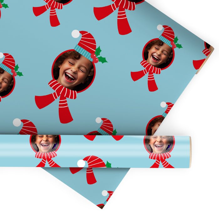 Geschenkpapier personalisiert Geschenkpapier Weihnachten Mütze Foto M0041 - Bild 1 Geschenkpapier personalisiert Geschenkpapier Weihnachten Mütze Foto M0041 - Bild 1
