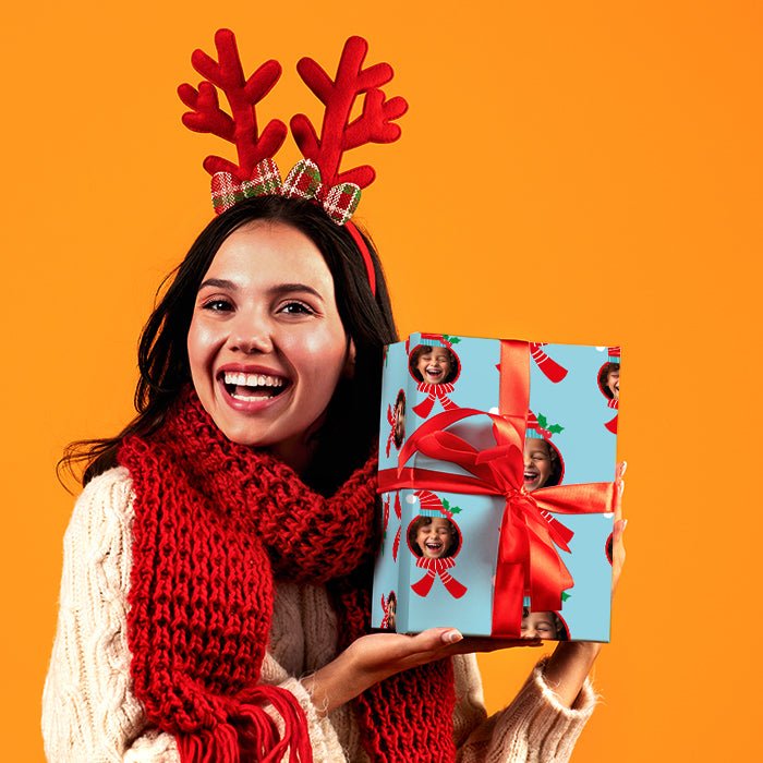 Geschenkpapier personalisiert Geschenkpapier Weihnachten Mütze Foto M0041 - Bild 2 Geschenkpapier personalisiert Geschenkpapier Weihnachten Mütze Foto M0041 - Bild 2