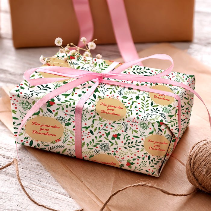 Geschenkpapier personalisiert Geschenkpapier Weihnachten Stechpalme Text M0046 - Bild 3 Geschenkpapier personalisiert Geschenkpapier Weihnachten Stechpalme Text M0046 - Bild 3