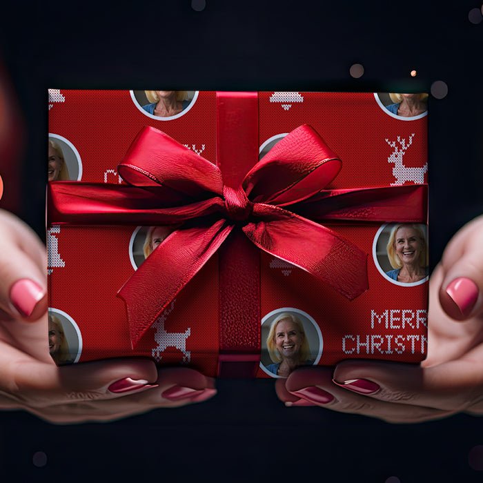 Geschenkpapier personalisiert Geschenkpapier Weihnachten Strickmuster rot Foto M0048 - Bild 4 Geschenkpapier personalisiert Geschenkpapier Weihnachten Strickmuster rot Foto M0048 - Bild 4