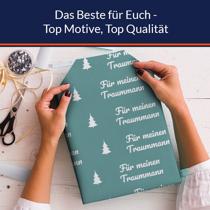 Geschenkpapier personalisiert Geschenkpapier Weihnachten Tannenbaum türkis Text M0049 - Bild 5 Geschenkpapier personalisiert Geschenkpapier Weihnachten Tannenbaum türkis Text M0049 - Bild 5