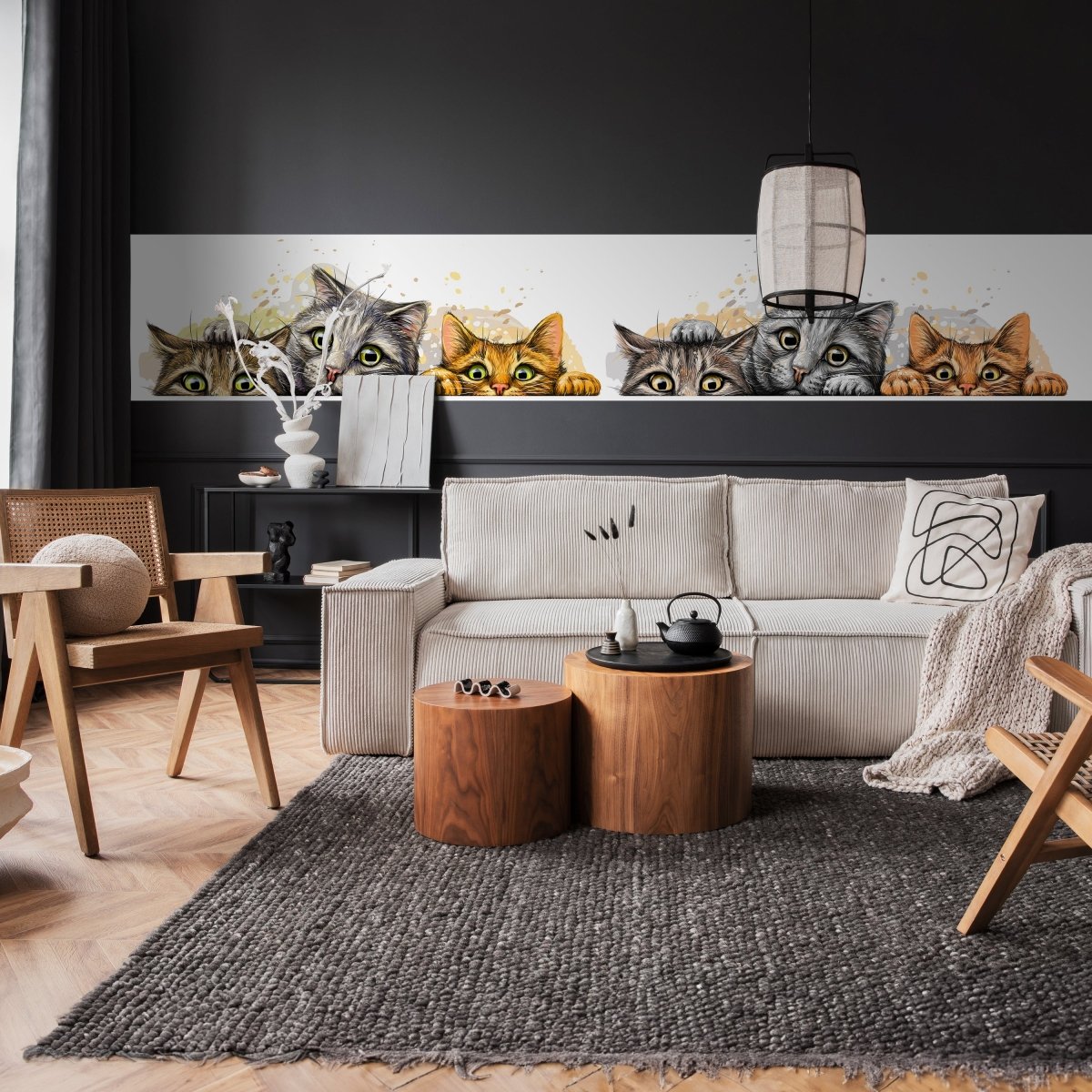 Panorama-Fototapete Katzen Illustration M0050 - Bild 2 Panorama-Fototapete Katzen Illustration M0050 - Bild 2