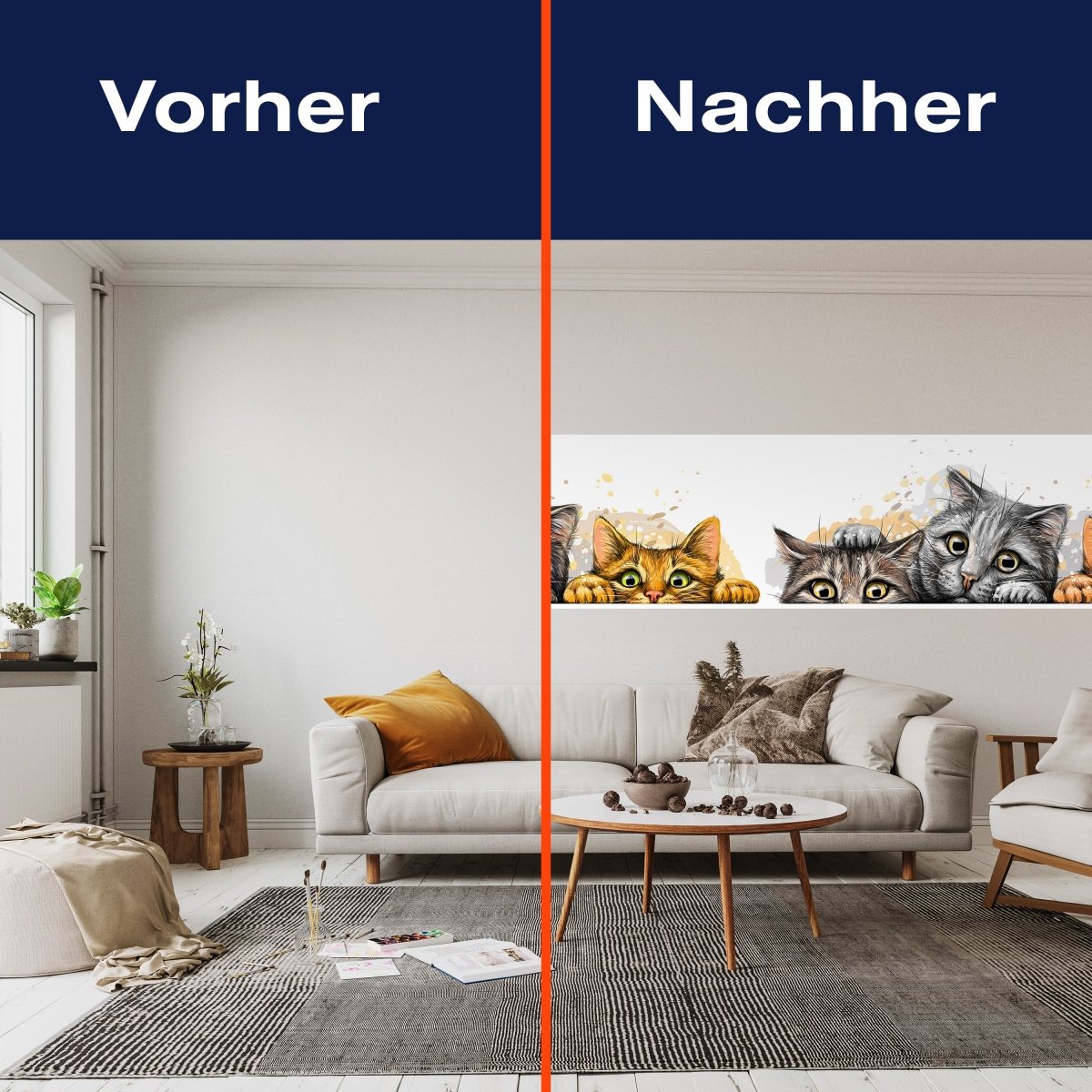 Panorama-Fototapete Katzen Illustration M0050 - Bild 3 Panorama-Fototapete Katzen Illustration M0050 - Bild 3