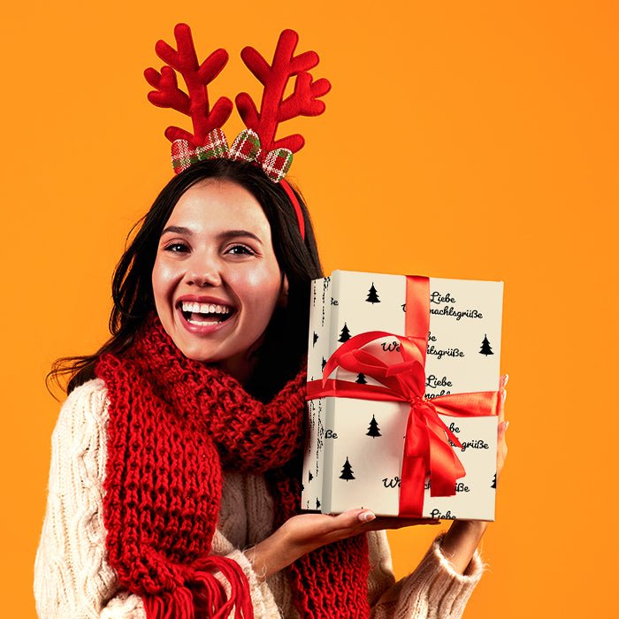 Geschenkpapier personalisiert Geschenkpapier Weihnachten Tannenbaum beige Text M0051 - Bild 2 Geschenkpapier personalisiert Geschenkpapier Weihnachten Tannenbaum beige Text M0051 - Bild 2