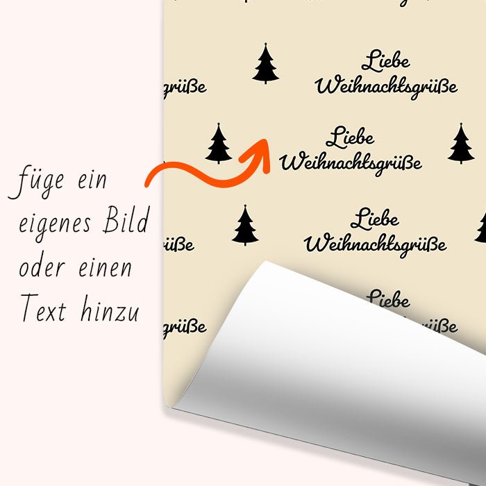 Geschenkpapier personalisiert Geschenkpapier Weihnachten Tannenbaum beige Text M0051 - Bild 6 Geschenkpapier personalisiert Geschenkpapier Weihnachten Tannenbaum beige Text M0051 - Bild 6
