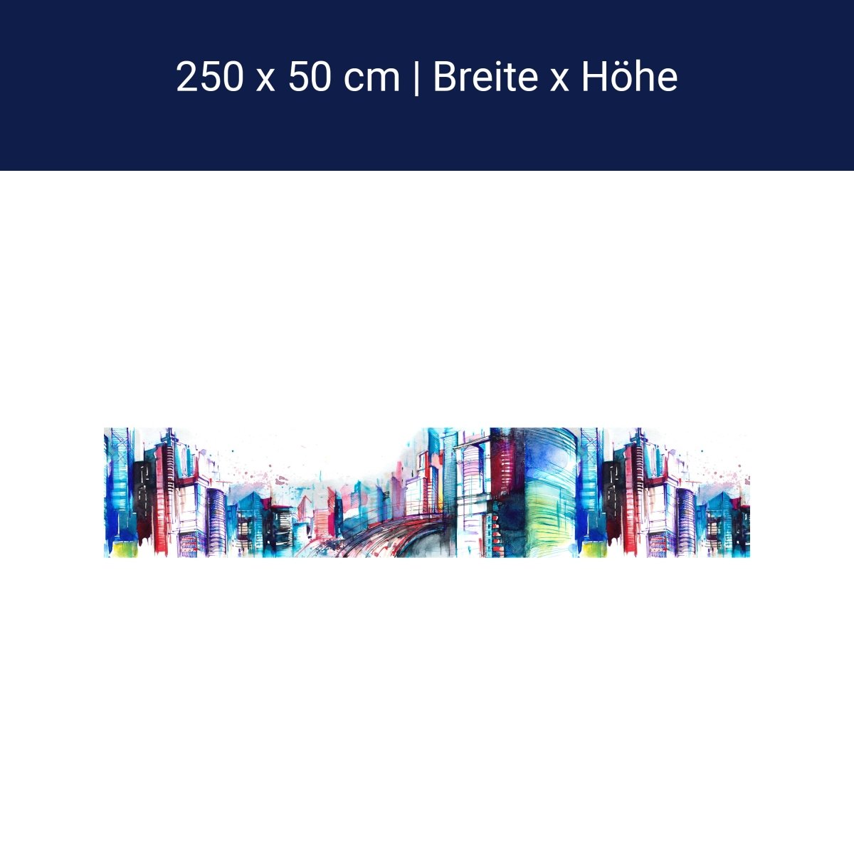 Panorama-Fototapete Abstrakte Aquarell Stadt M0052 Panorama-Fototapete Abstrakte Aquarell Stadt M0052