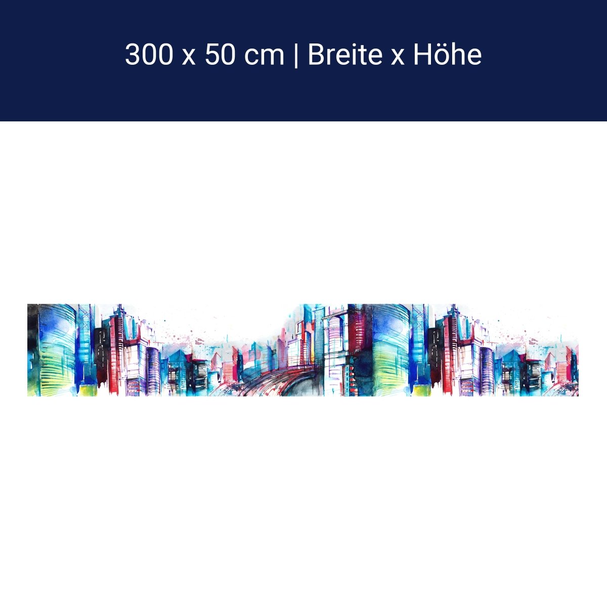 Panorama-Fototapete Abstrakte Aquarell Stadt M0052 Panorama-Fototapete Abstrakte Aquarell Stadt M0052