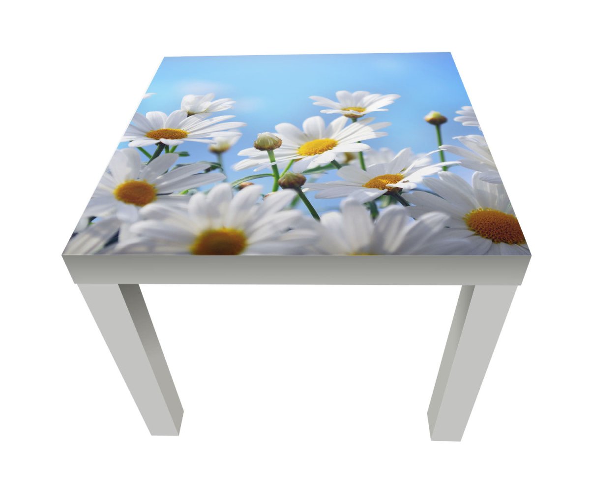 Beistelltisch weisse Blumen M0052 entdecken - Bild 1 Beistelltisch weisse Blumen M0052 entdecken - Bild 1