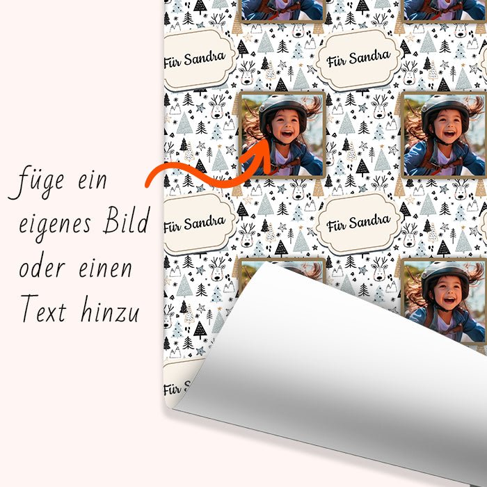 Geschenkpapier personalisiert Geschenkpapier Weihnachten Rentier Text Foto M0055 - Bild 6 Geschenkpapier personalisiert Geschenkpapier Weihnachten Rentier Text Foto M0055 - Bild 6