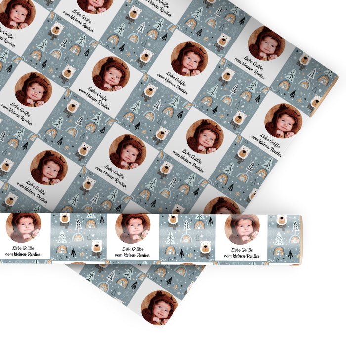 Geschenkpapier personalisiert Geschenkpapier Weihnachten Eisbär Text Foto M0056 - Bild 1 Geschenkpapier personalisiert Geschenkpapier Weihnachten Eisbär Text Foto M0056 - Bild 1