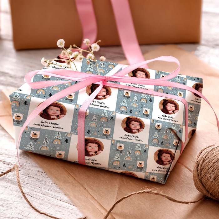 Geschenkpapier personalisiert Geschenkpapier Weihnachten Eisbär Text Foto M0056 - Bild 3 Geschenkpapier personalisiert Geschenkpapier Weihnachten Eisbär Text Foto M0056 - Bild 3