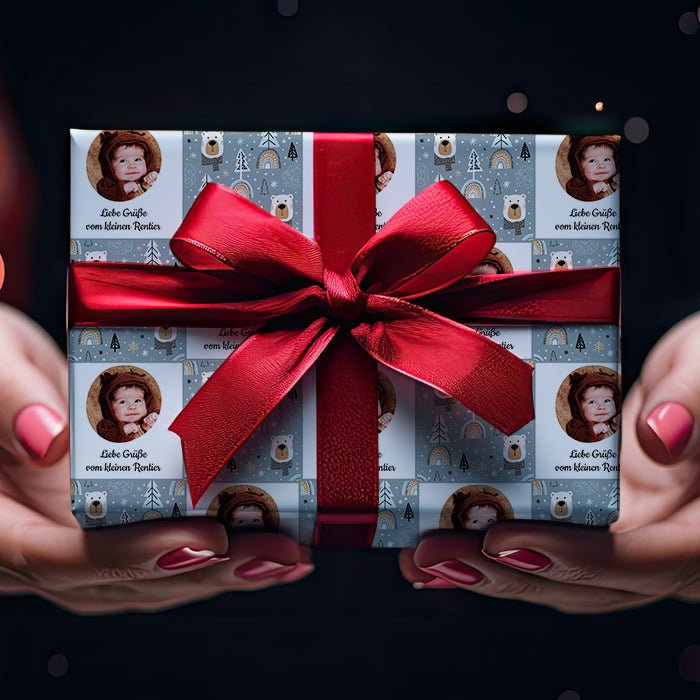 Geschenkpapier personalisiert Geschenkpapier Weihnachten Eisbär Text Foto M0056 - Bild 4 Geschenkpapier personalisiert Geschenkpapier Weihnachten Eisbär Text Foto M0056 - Bild 4