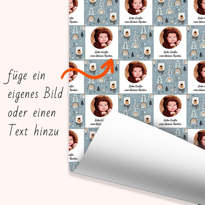 Geschenkpapier personalisiert Geschenkpapier Weihnachten Eisbär Text Foto M0056 - Bild 6 Geschenkpapier personalisiert Geschenkpapier Weihnachten Eisbär Text Foto M0056 - Bild 6