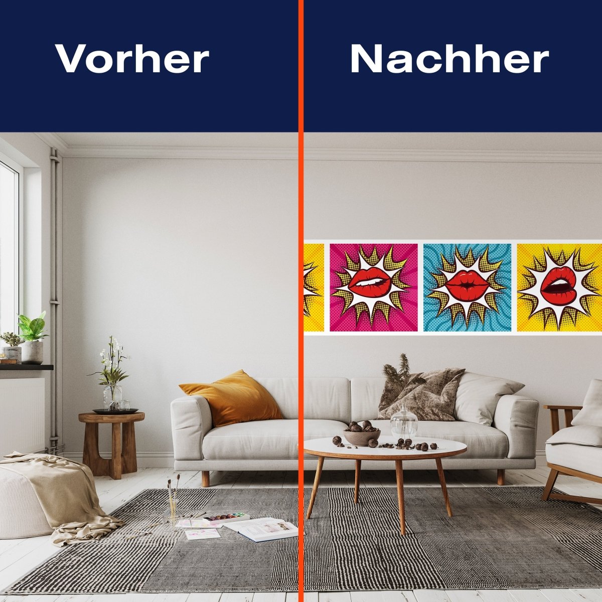 Panorama-Fototapete Pop-Art Lippen M0056 - Bild 3 Panorama-Fototapete Pop-Art Lippen M0056 - Bild 3