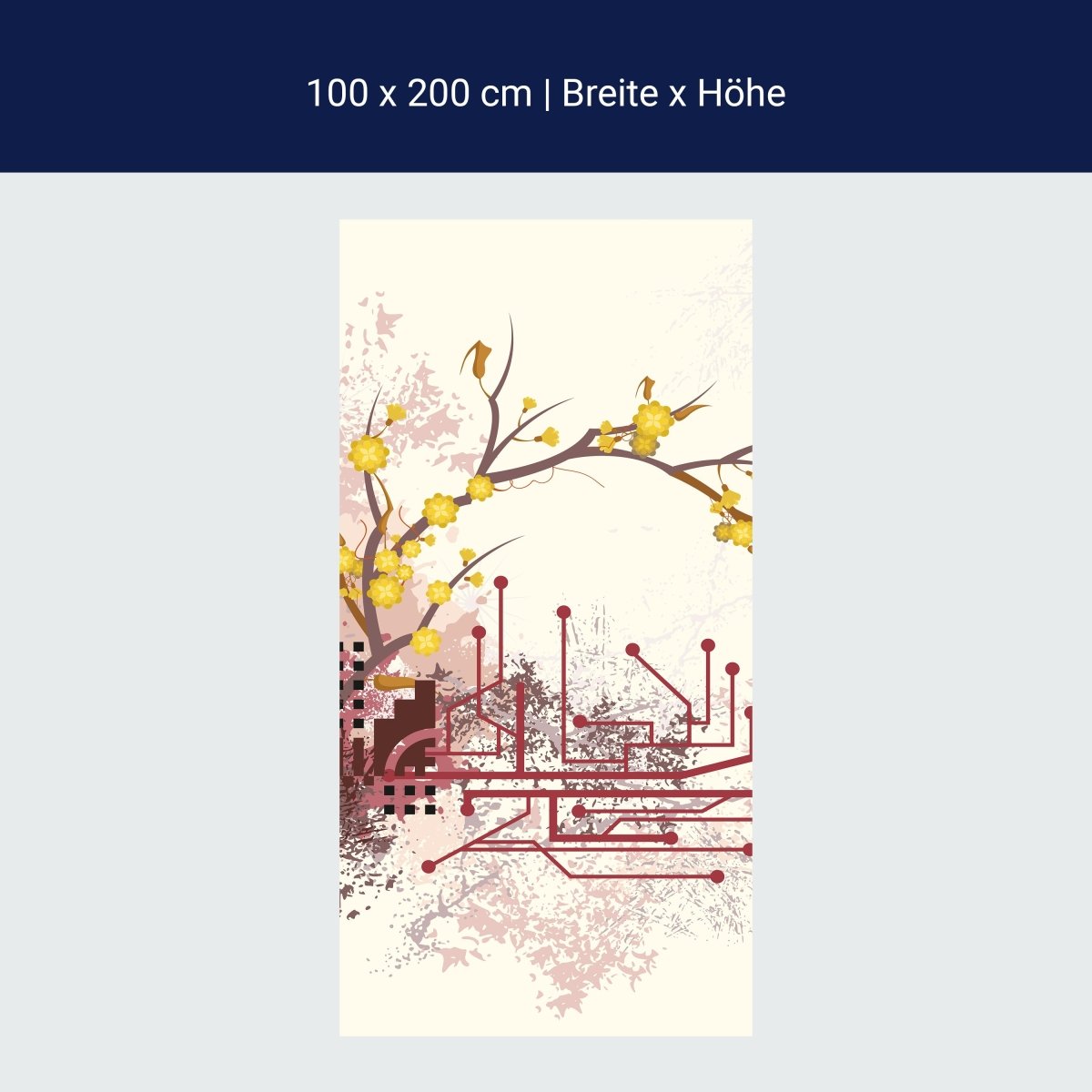 Duschwand Haruka Retro Blüten M0057 Duschwand Haruka Retro Blüten M0057