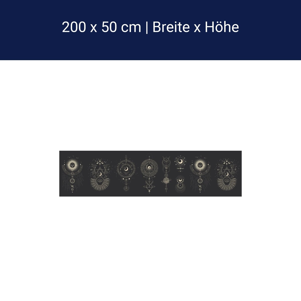 Panorama-Fototapete Mondphasen Illustration M0057 Panorama-Fototapete Mondphasen Illustration M0057