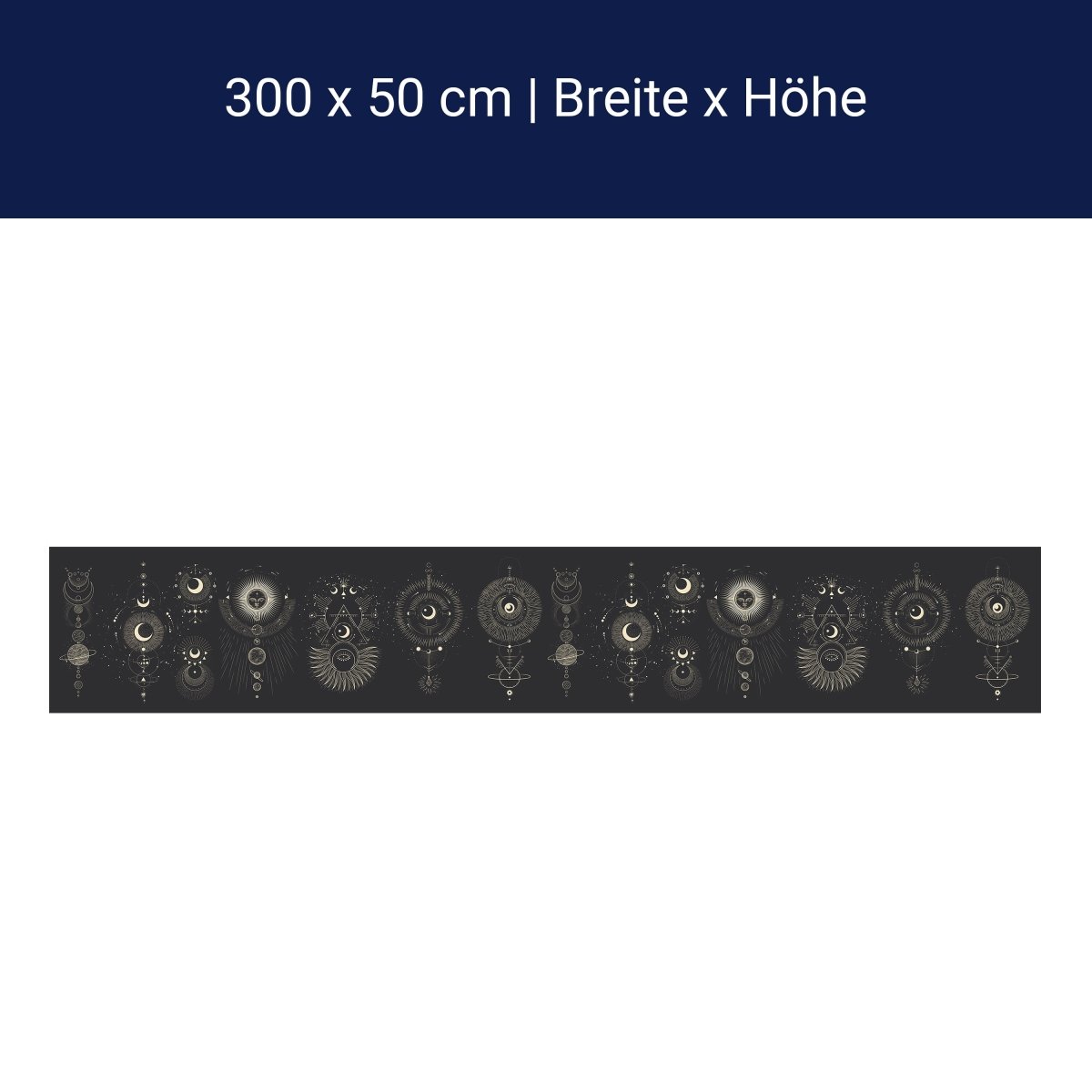 Panorama-Fototapete Mondphasen Illustration M0057 Panorama-Fototapete Mondphasen Illustration M0057