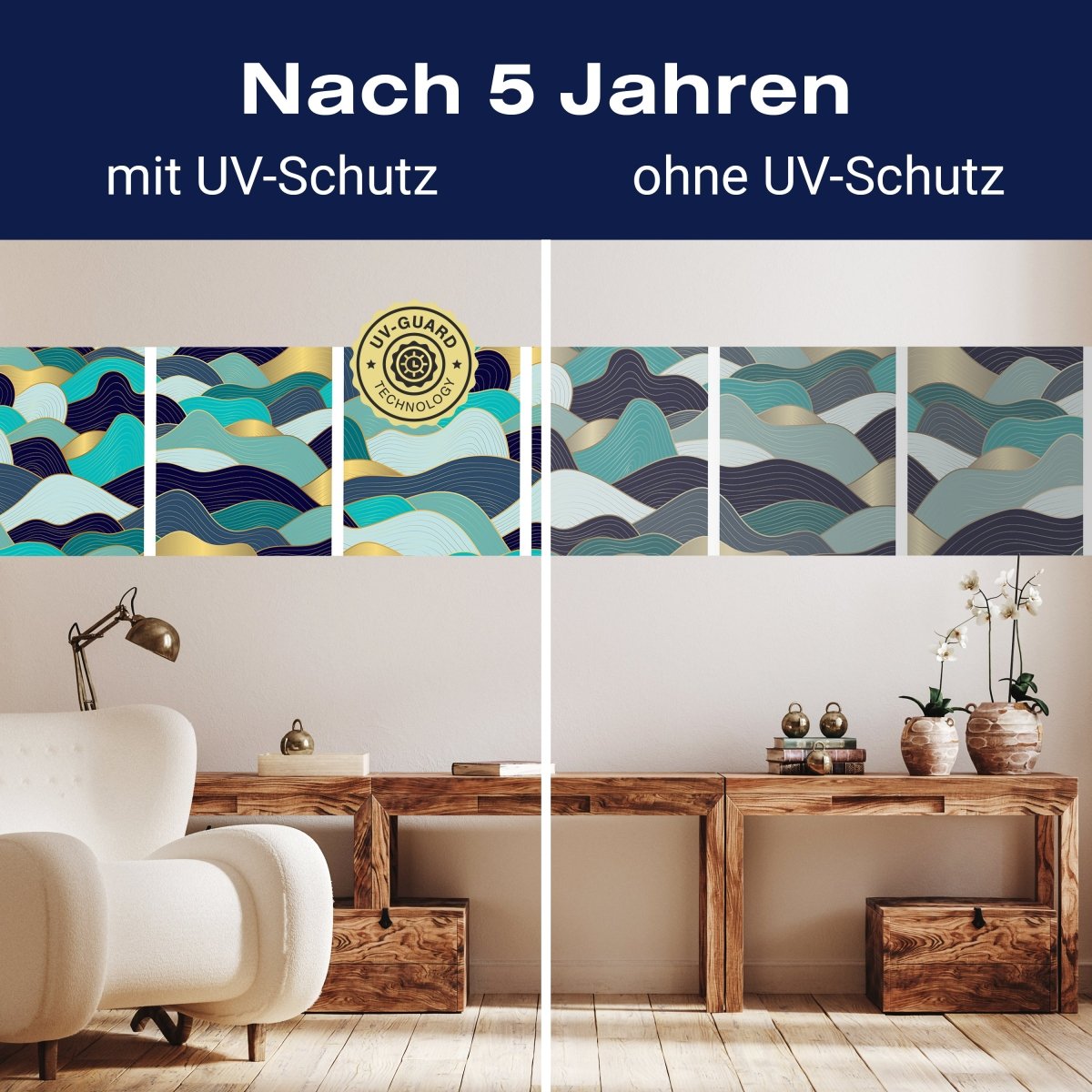 Panorama-Fototapete gold blaue Wellen M0062 - Bild 9 Panorama-Fototapete gold blaue Wellen M0062 - Bild 9