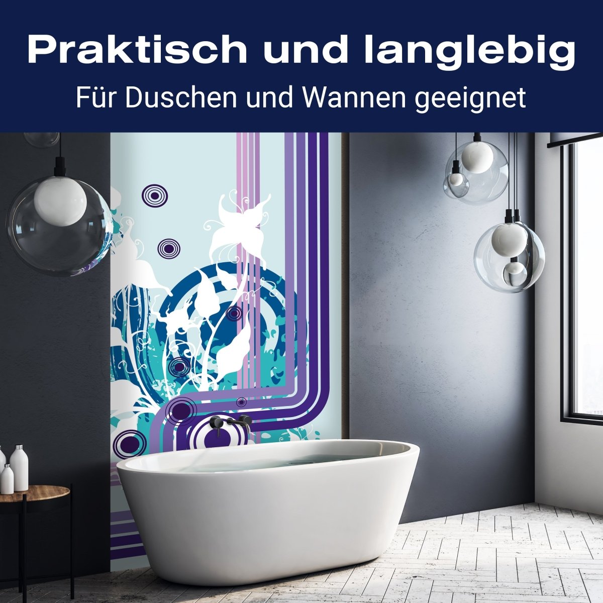 Duschwand Marie Floral Blüten M0064 entdecken - Bild 3 Duschwand Marie Floral Blüten M0064 entdecken - Bild 3