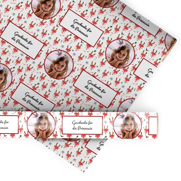 Geschenkpapier personalisiert Geschenkpapier Weihnachten Fuchs Foto Text M0064 - Bild 1 Geschenkpapier personalisiert Geschenkpapier Weihnachten Fuchs Foto Text M0064 - Bild 1