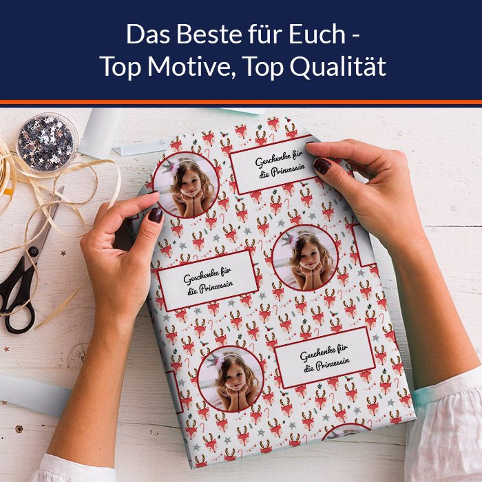 Geschenkpapier personalisiert Geschenkpapier Weihnachten Fuchs Foto Text M0064 - Bild 5 Geschenkpapier personalisiert Geschenkpapier Weihnachten Fuchs Foto Text M0064 - Bild 5