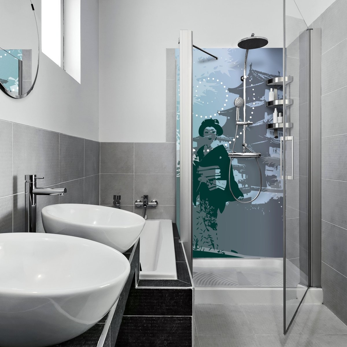 Duschwand Old Floral Asia M0069 entdecken - Bild 1 Duschwand Old Floral Asia M0069 entdecken - Bild 1