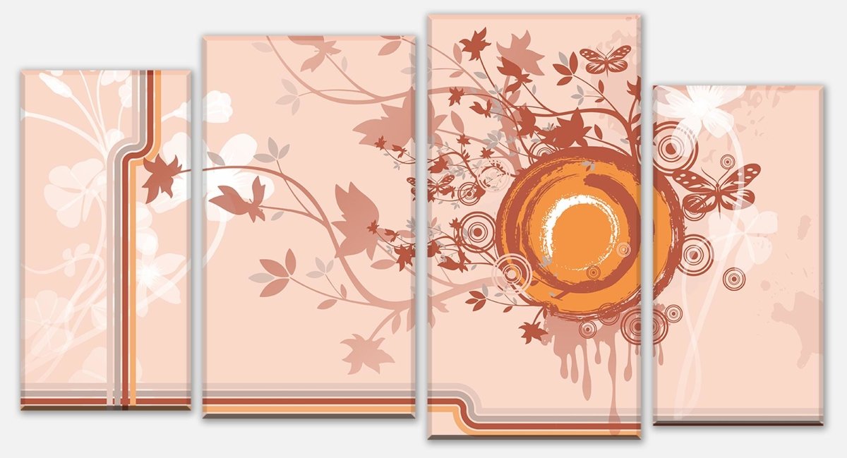 Leinwandbild Mehrteiler Nude Circle Floral M0072 Leinwandbild Mehrteiler Nude Circle Floral M0072