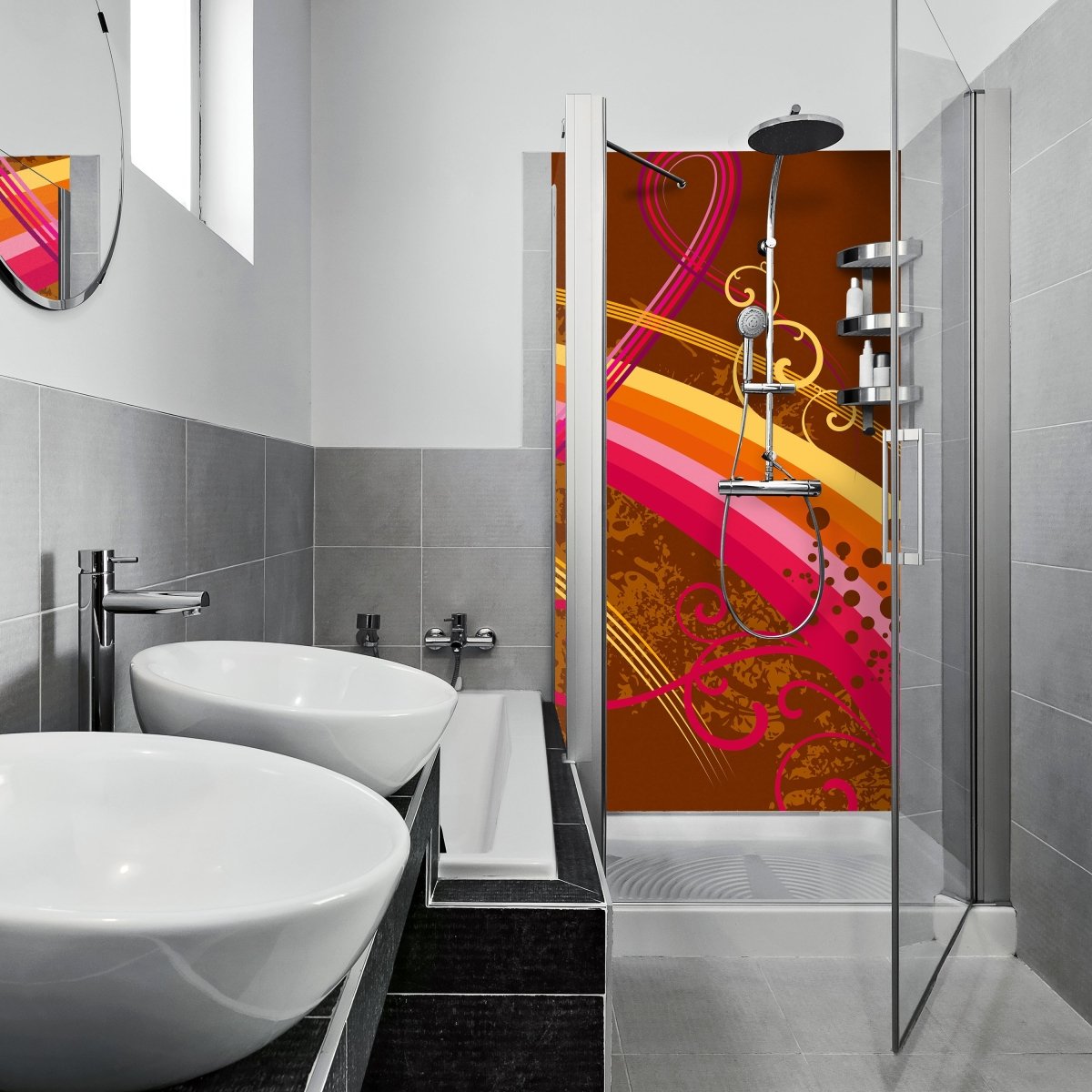 Duschwand Life Colours Floral M0073 entdecken - Bild 1 Duschwand Life Colours Floral M0073 entdecken - Bild 1