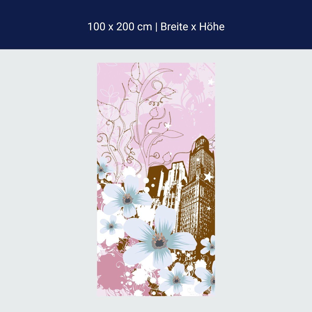 Duschwand Urban Flower Grunge M0075 Duschwand Urban Flower Grunge M0075