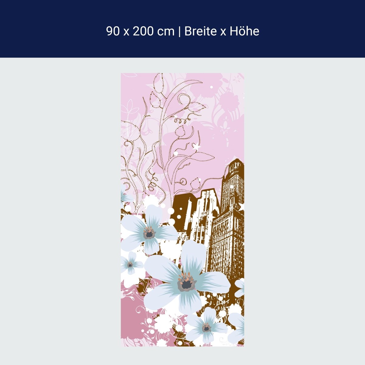 Duschwand Urban Flower Grunge M0075 Duschwand Urban Flower Grunge M0075