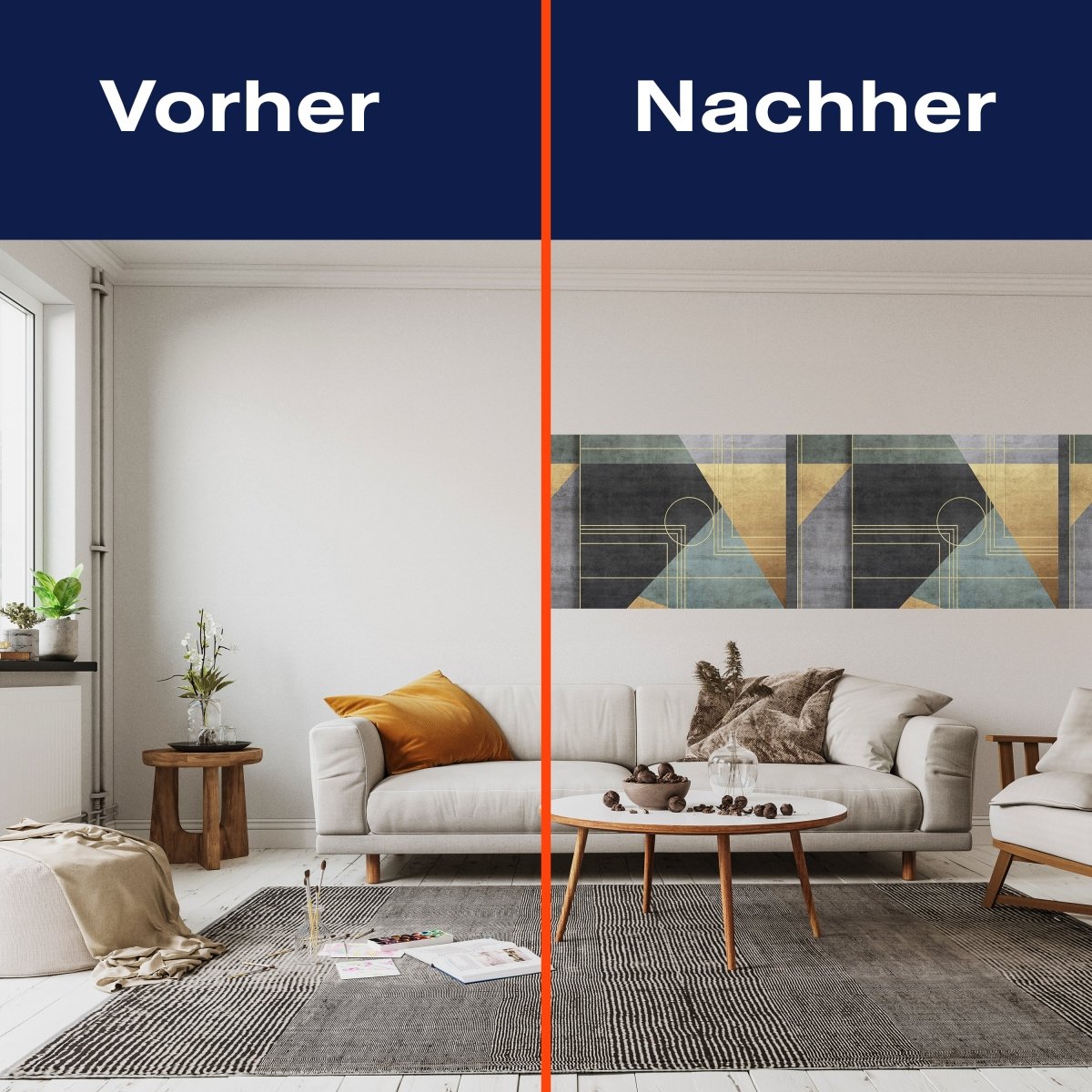 Panorama-Fototapete Geometrisches Muster, Art Deko Stil M0075 - Bild 3 Panorama-Fototapete Geometrisches Muster, Art Deko Stil M0075 - Bild 3