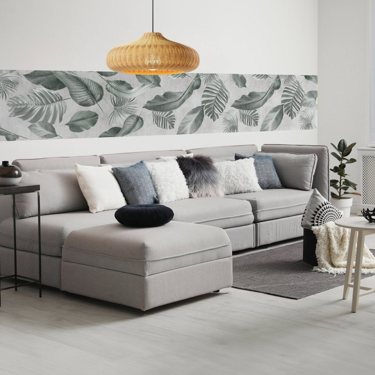 Panorama-Fototapete Tropische Blätter, Vintage M0077 - Bild 1 Panorama-Fototapete Tropische Blätter, Vintage M0077 - Bild 1