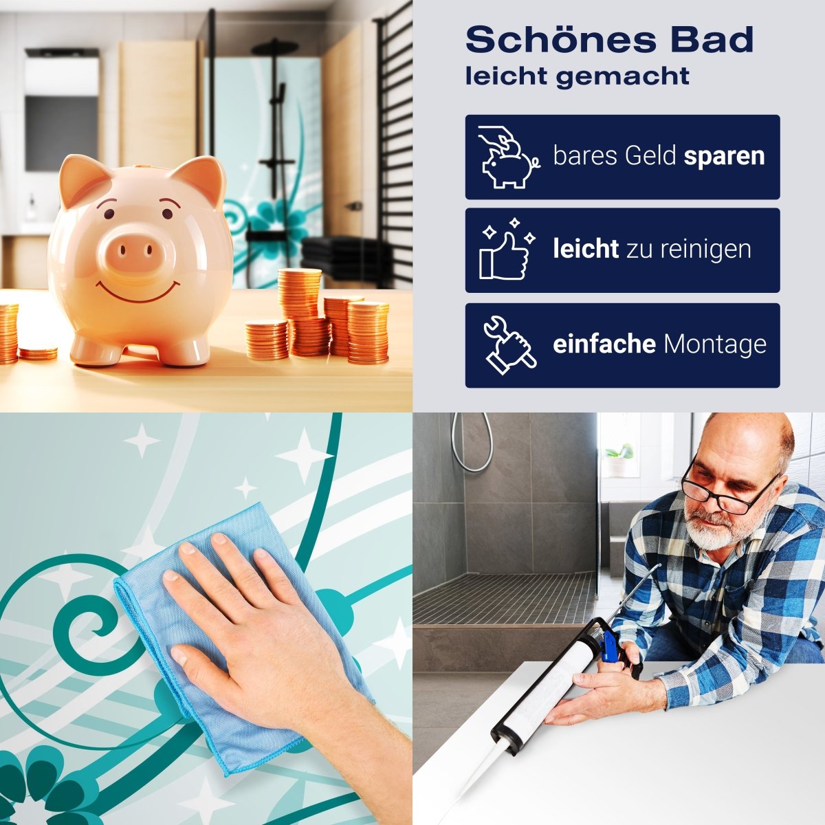 Duschwand Lena Blüten M0079 entdecken - Bild 7 Duschwand Lena Blüten M0079 entdecken - Bild 7