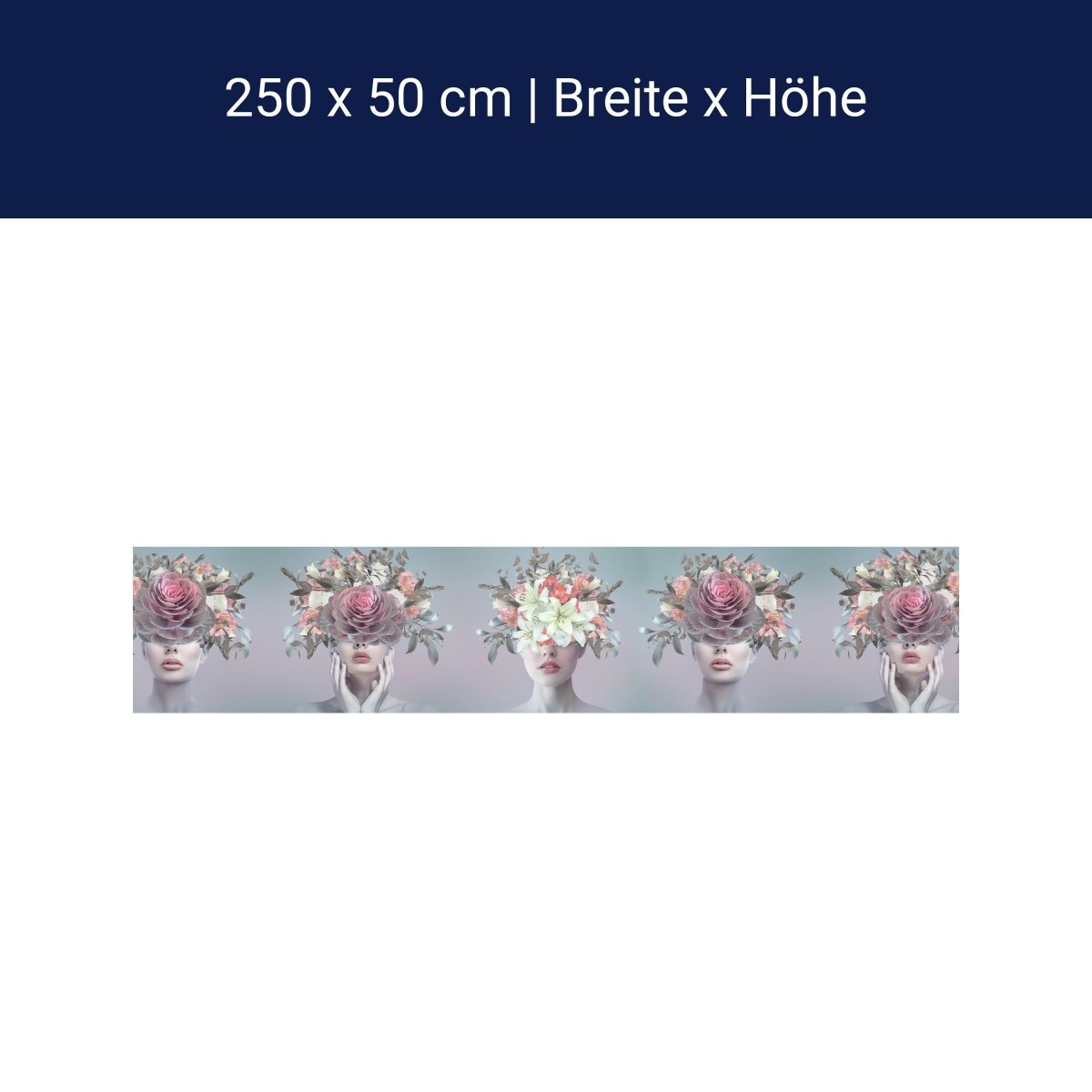 Panorama-Fototapete Collage, Frauen, Blumen M0079 Panorama-Fototapete Collage, Frauen, Blumen M0079