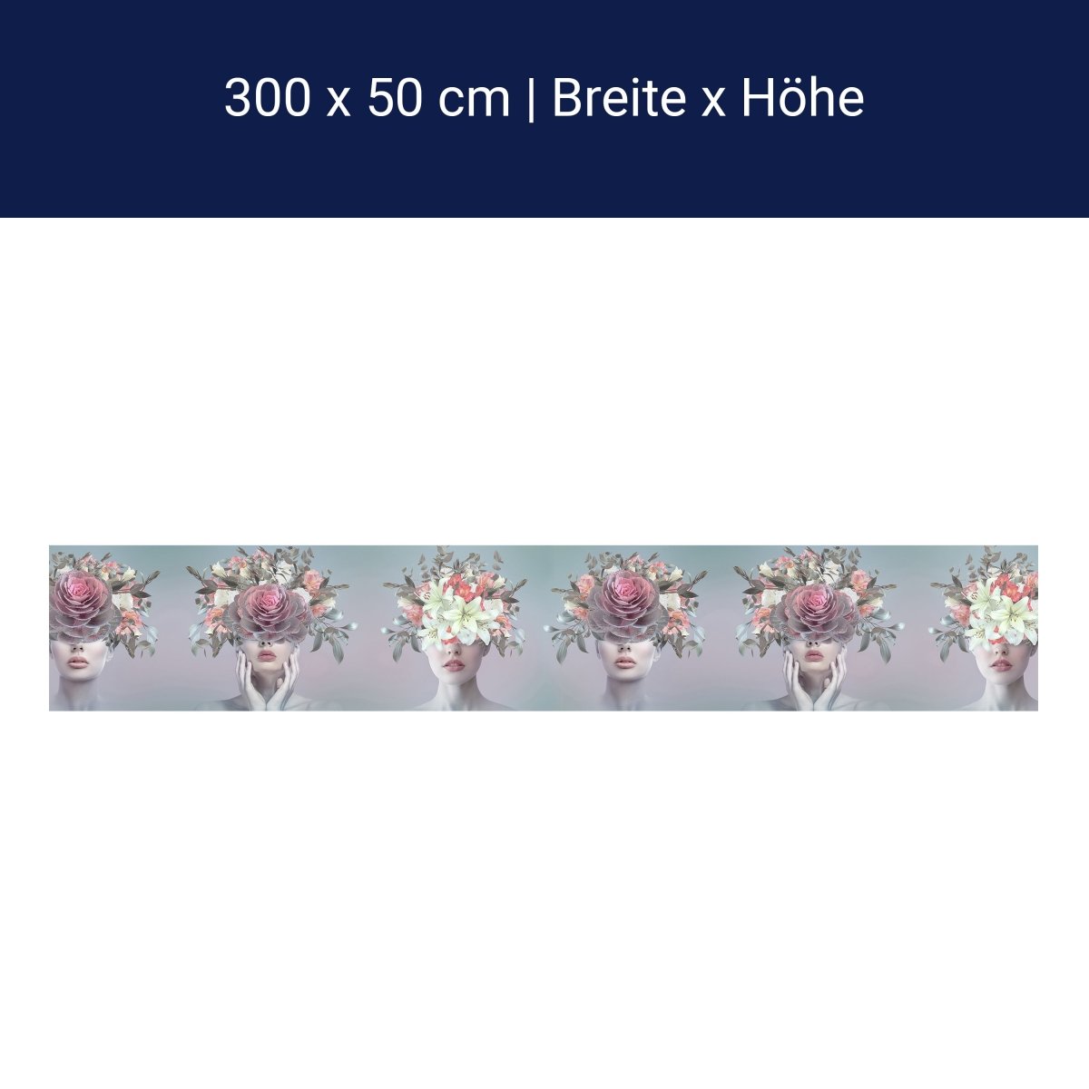Panorama-Fototapete Collage, Frauen, Blumen M0079 Panorama-Fototapete Collage, Frauen, Blumen M0079