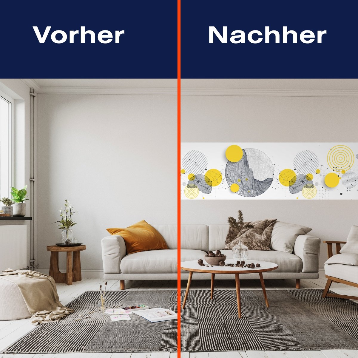 Panorama-Fototapete minimalistische geometrische Kreise M0081 - Bild 3 Panorama-Fototapete minimalistische geometrische Kreise M0081 - Bild 3