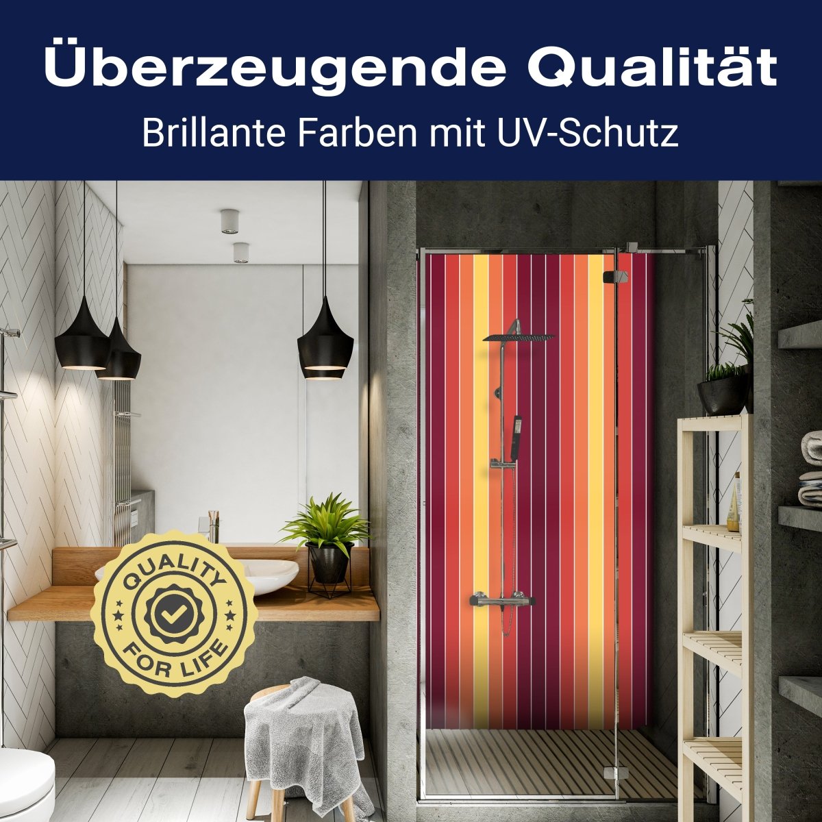 Duschwand Streifen Muster M0084 entdecken - Bild 2 Duschwand Streifen Muster M0084 entdecken - Bild 2