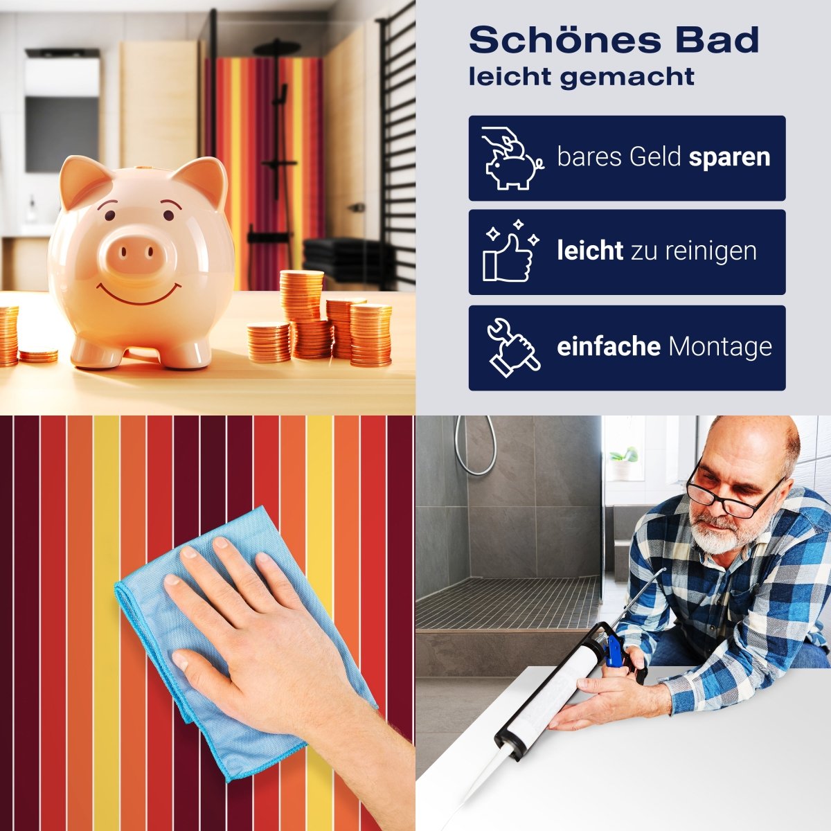 Duschwand Streifen Muster M0084 entdecken - Bild 7 Duschwand Streifen Muster M0084 entdecken - Bild 7