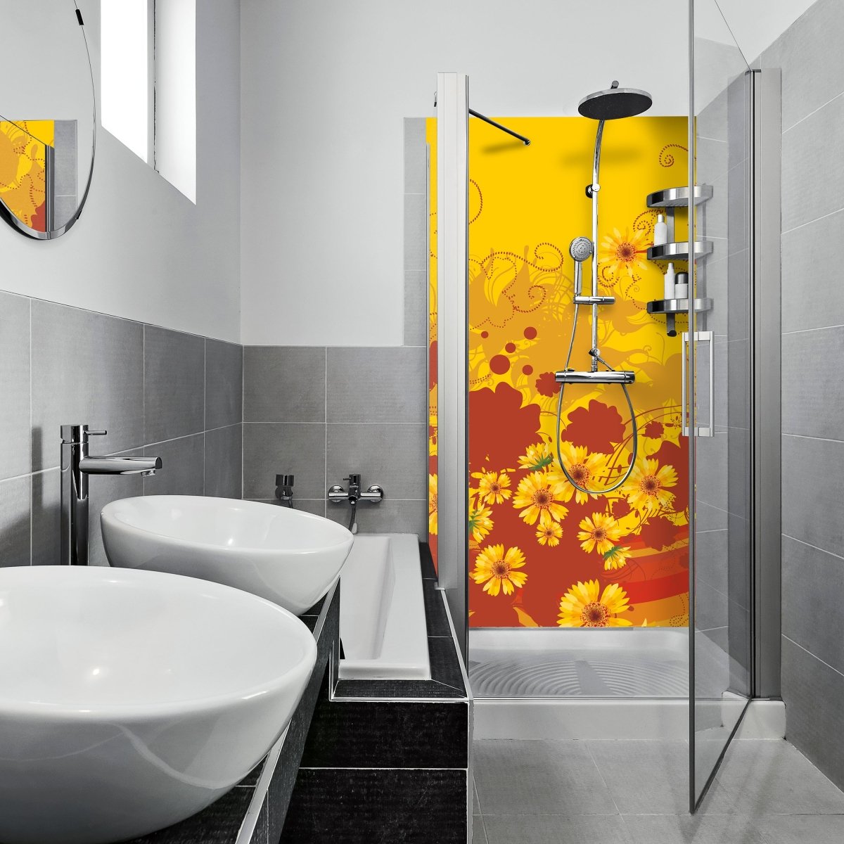 Duschwand Sophie Blüten M0086 entdecken - Bild 1 Duschwand Sophie Blüten M0086 entdecken - Bild 1