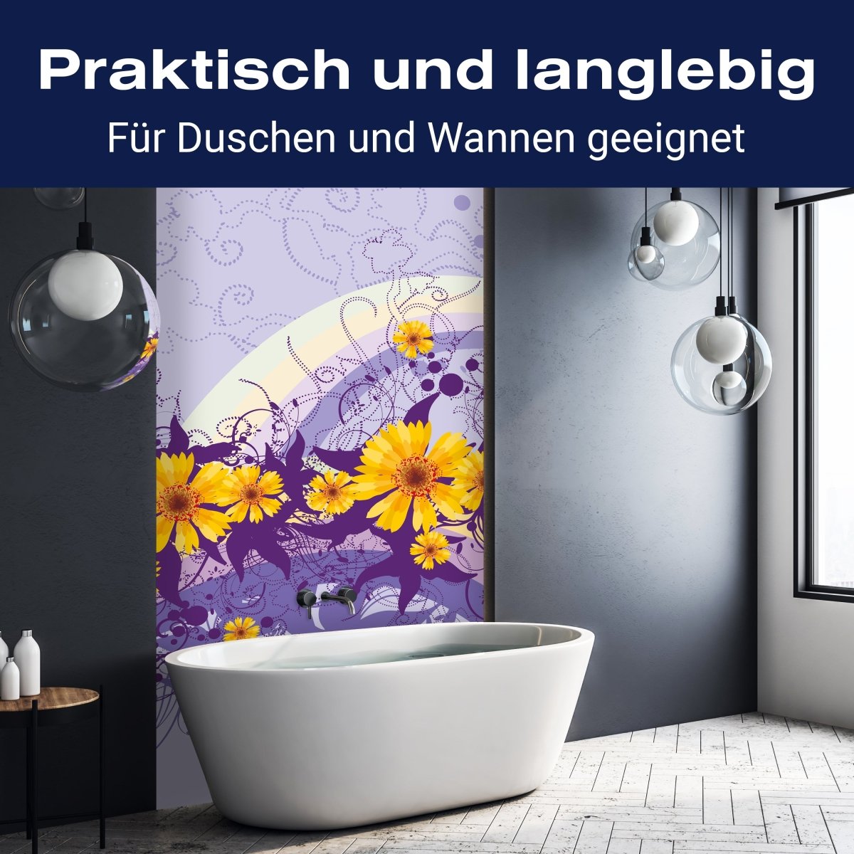 Duschwand Franziska Blüten M0087 entdecken - Bild 3 Duschwand Franziska Blüten M0087 entdecken - Bild 3
