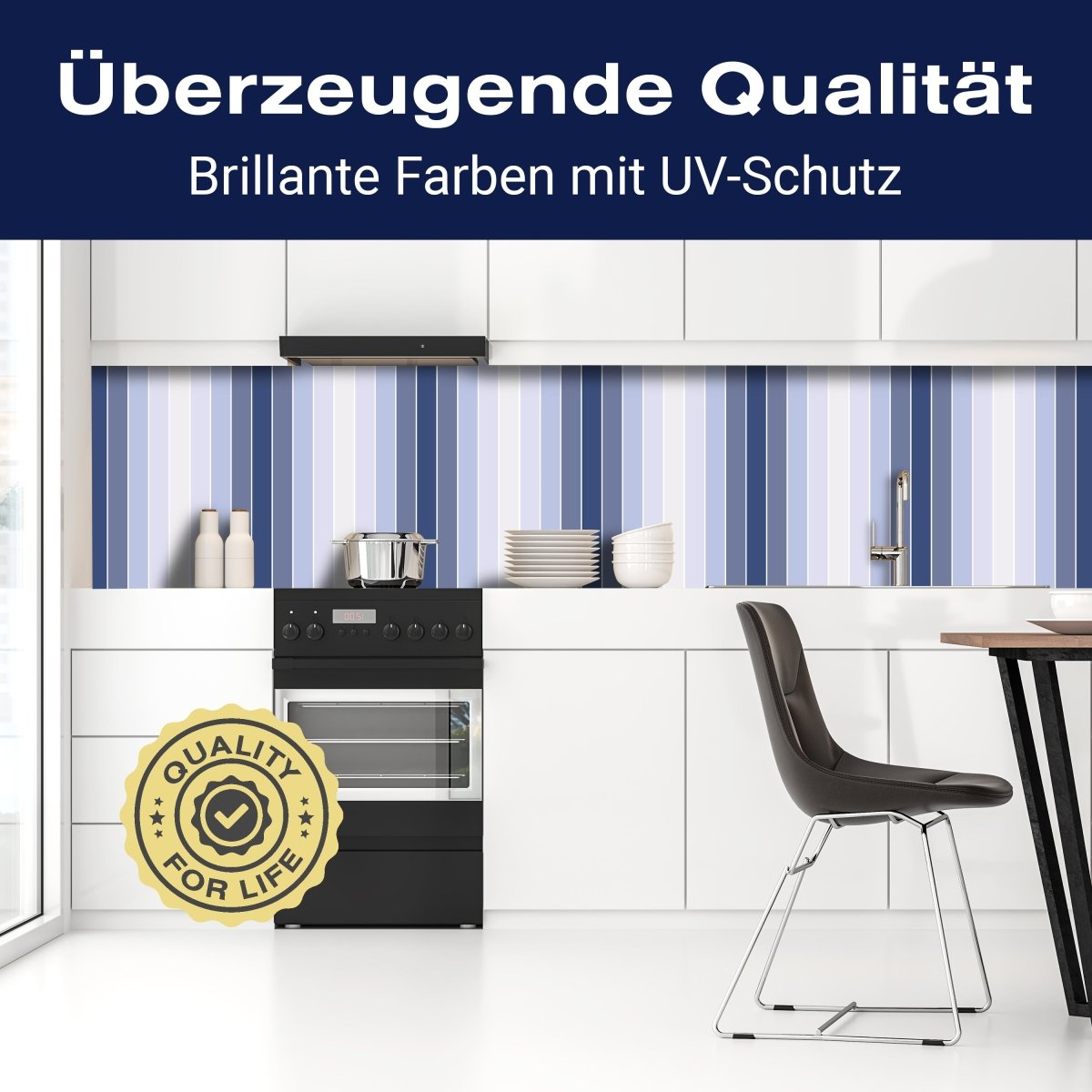 Küchenrückwand Mattes Blau Muster M0088 entdecken - Bild 2 Küchenrückwand Mattes Blau Muster M0088 entdecken - Bild 2