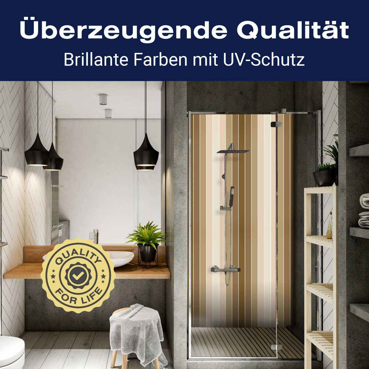 Duschwand Beige Muster M0089 entdecken - Bild 2 Duschwand Beige Muster M0089 entdecken - Bild 2