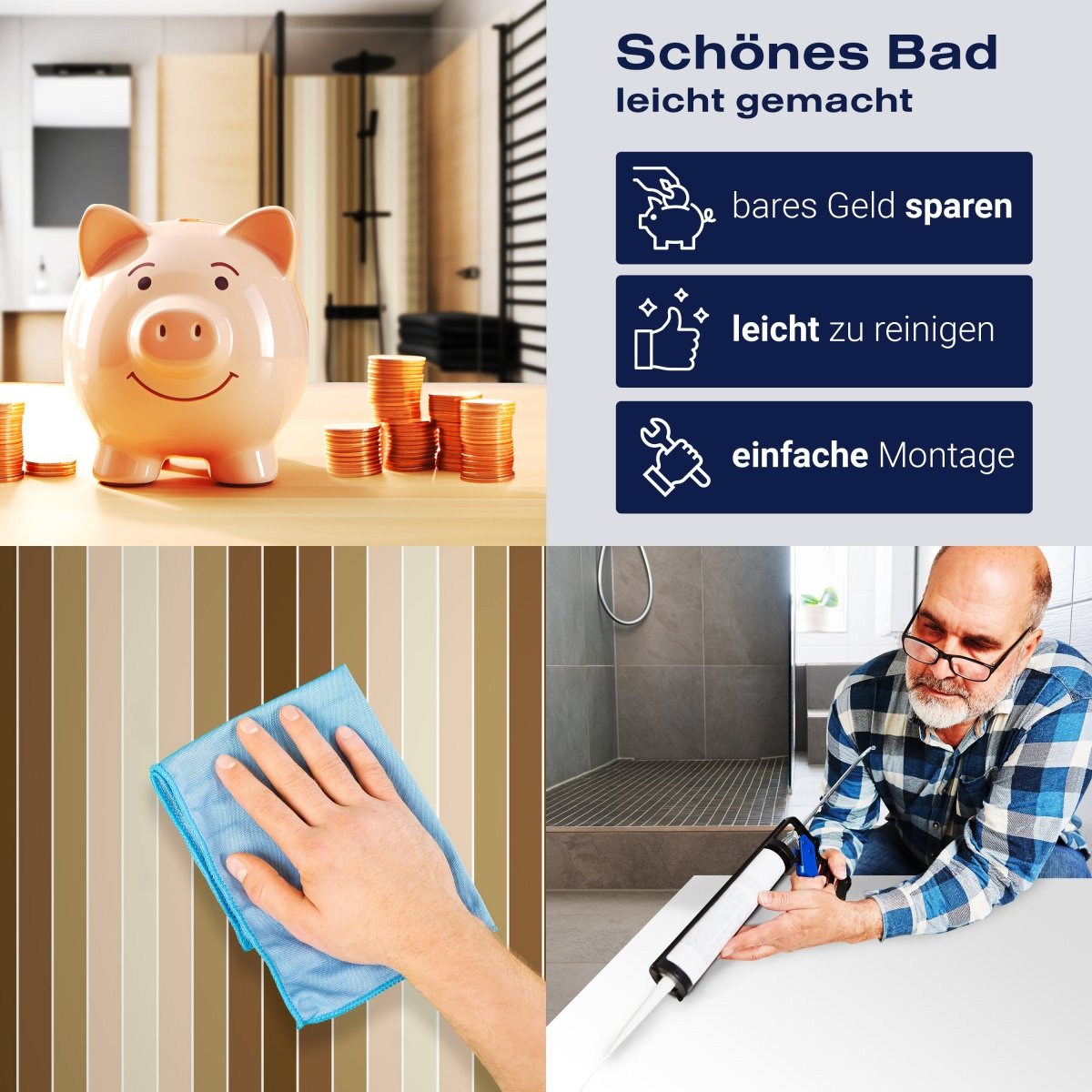 Duschwand Beige Muster M0089 entdecken - Bild 7 Duschwand Beige Muster M0089 entdecken - Bild 7