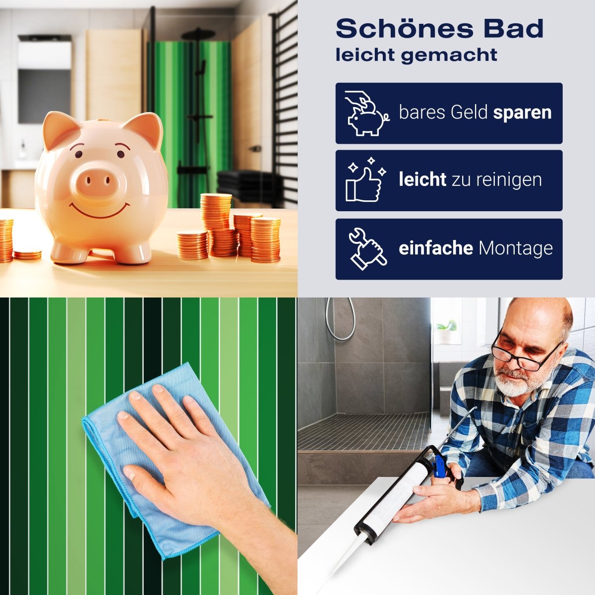 Duschwand Frisches Grün Muster M0090 entdecken - Bild 7 Duschwand Frisches Grün Muster M0090 entdecken - Bild 7