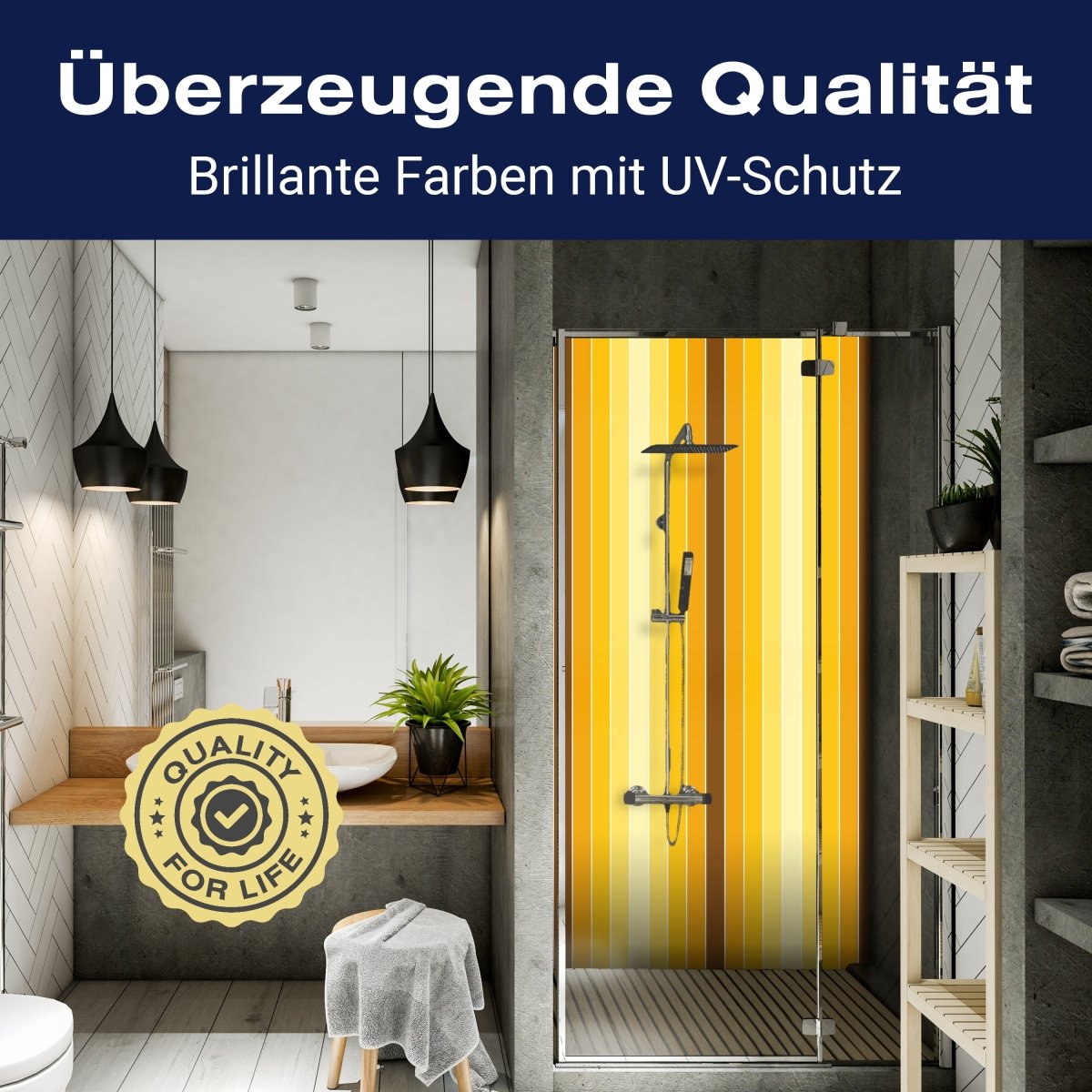 Duschwand Gelb Muster M0093 entdecken - Bild 2 Duschwand Gelb Muster M0093 entdecken - Bild 2