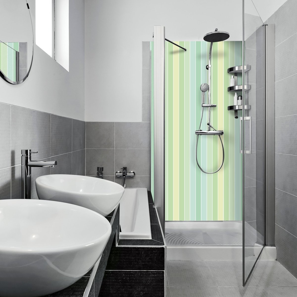 Duschwand Pastellmint Muster M0094 entdecken - Bild 1 Duschwand Pastellmint Muster M0094 entdecken - Bild 1